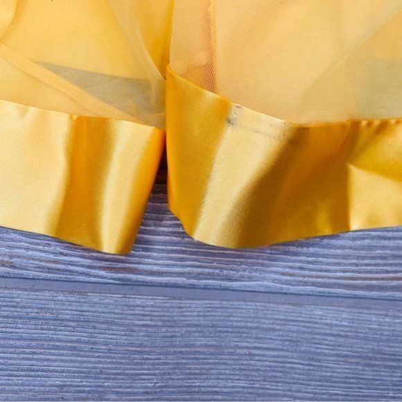 Vintage butter yellow gossard artemis nightgown and robe set chiffon intimates 6 - Picture 9 of 10